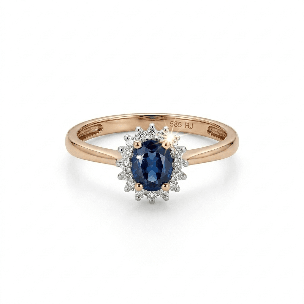 Zafírový prsteň "Midnight Glamour" s briliantmi