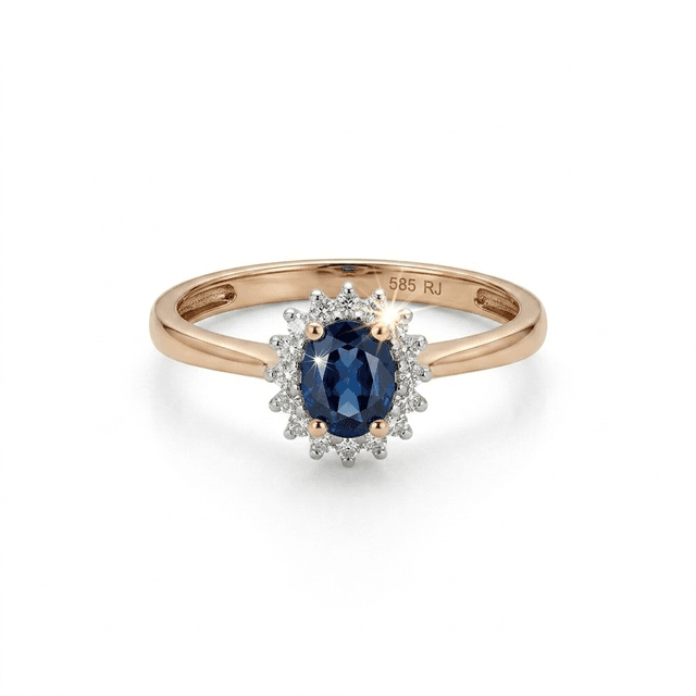 Zafírový prsteň "Midnight Glamour" s briliantmi